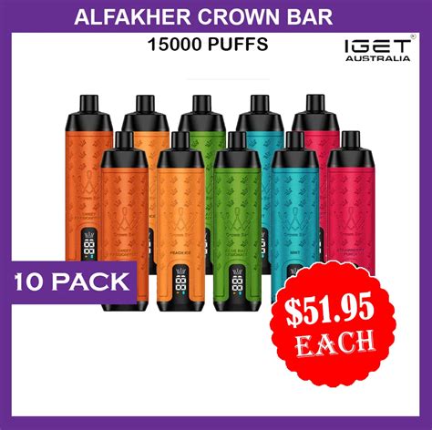 Alfakher Crown Bar 15000 Puffs — 10 Pack