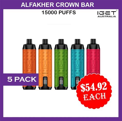 Alfakher Crown Bar 15000 Puffs — 5 Pack