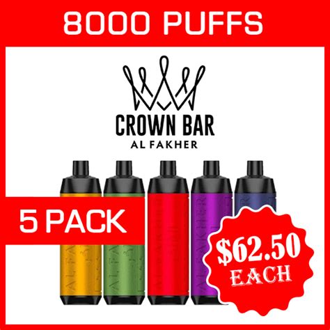 Alfakher Crown Bar 8000 Puffs — 5 Pack