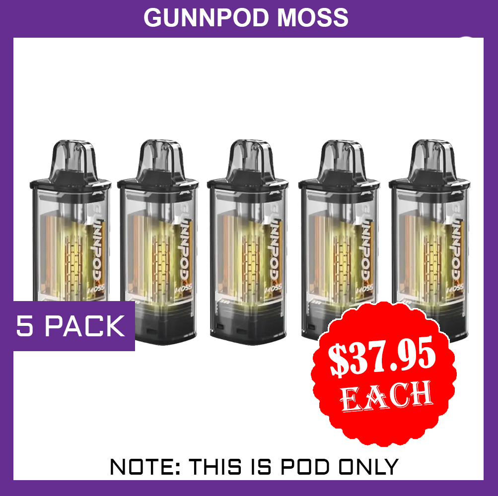 Gunnpod Moss 8000 Puffs — 5 Pack (Pod Only)