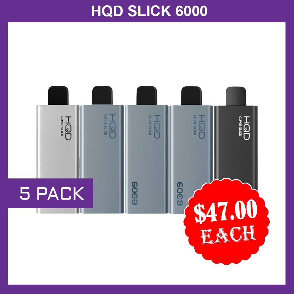HQD Slick 6000 Puffs — 5 Pack