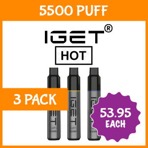 IGET Hot 5500 Puffs — 3 Pack