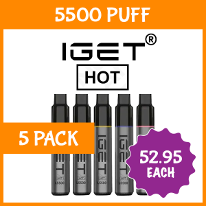 IGET Hot 5500 Puffs — 5 Pack